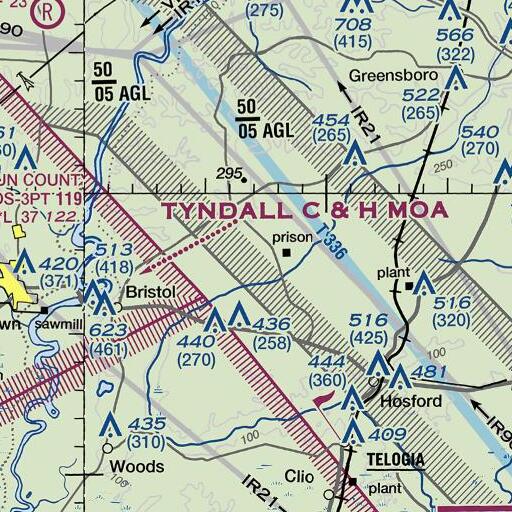 FAA VFR chart of Garner Branch, FL