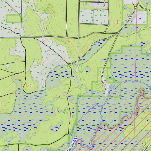 OpenTopoMap map of Garnier Creek, FL
