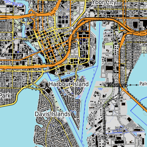 OpenTopoMap map of Garrison Channel, FL