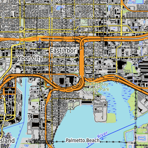 OpenTopoMap map of Gary, FL
