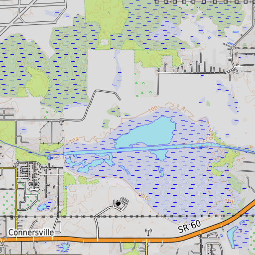 OpenTopoMap map of Gaskin Branch, FL
