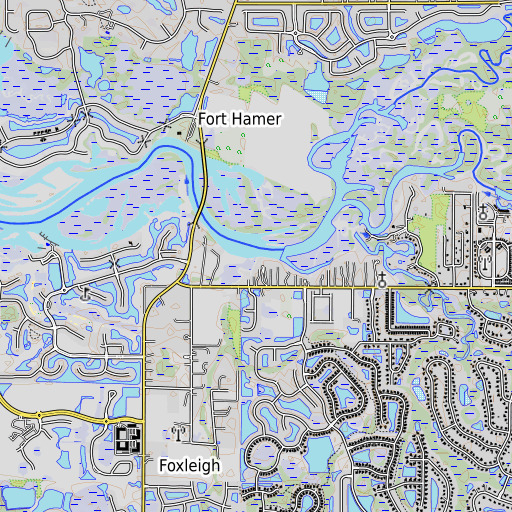OpenTopoMap map of Gates Creek, FL