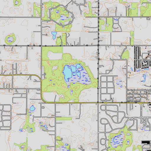 OpenTopoMap map of Gator Pond, FL