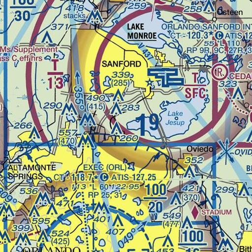 FAA VFR chart of Gee Creek, FL