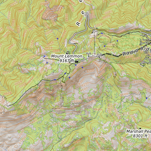 OpenTopoMap map of Dead Pine Spring, AZ