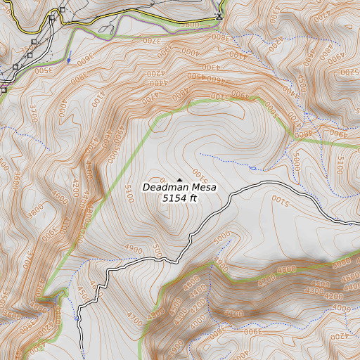 OpenTopoMap map of Deadman Mesa, AZ