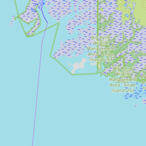 OpenTopoMap map of Green Point, FL