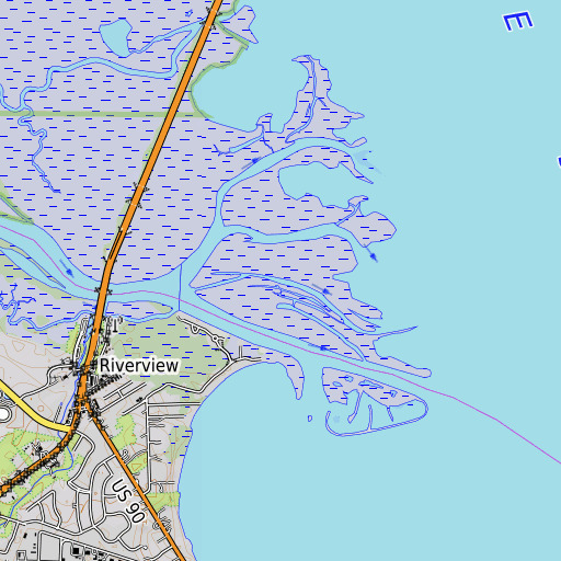 OpenTopoMap map of Gum River, FL