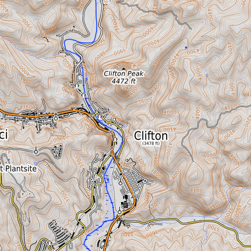 OpenTopoMap map of Devils Canyon, AZ