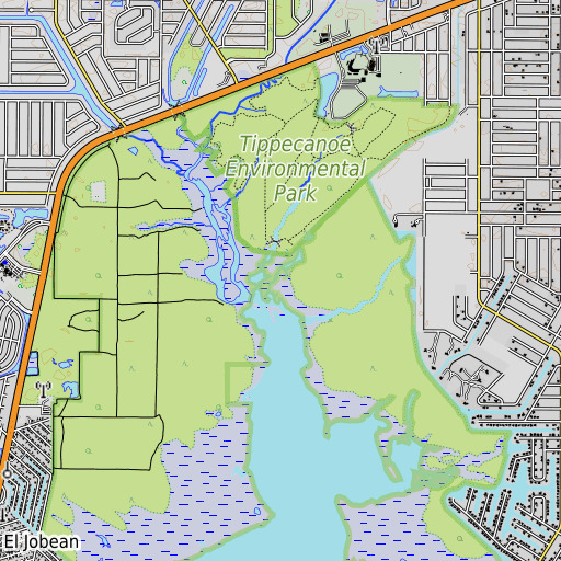 OpenTopoMap map of Huckaby Creek, FL