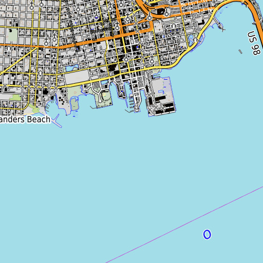 OpenTopoMap map of Inner Harbor Channel, FL