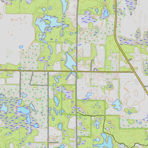 OpenTopoMap map of Jane Pond, FL