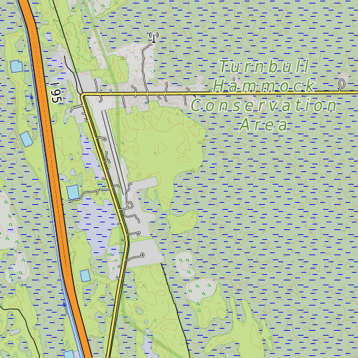 OpenTopoMap map of John Low Grant, FL