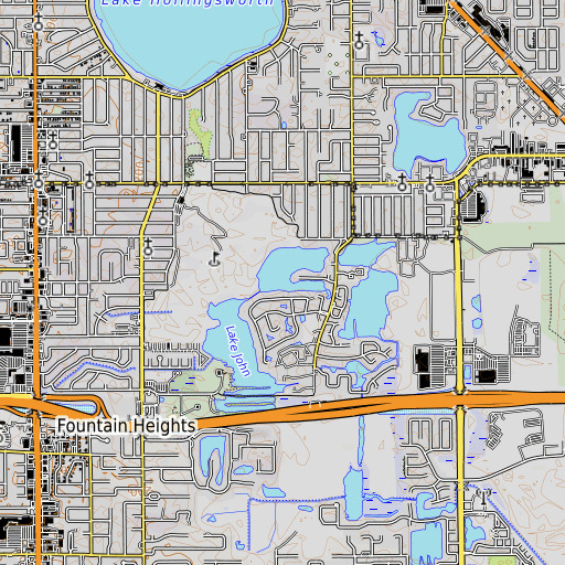 OpenTopoMap map of Lake John, FL