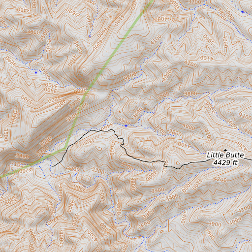 OpenTopoMap map of Division Spring, AZ