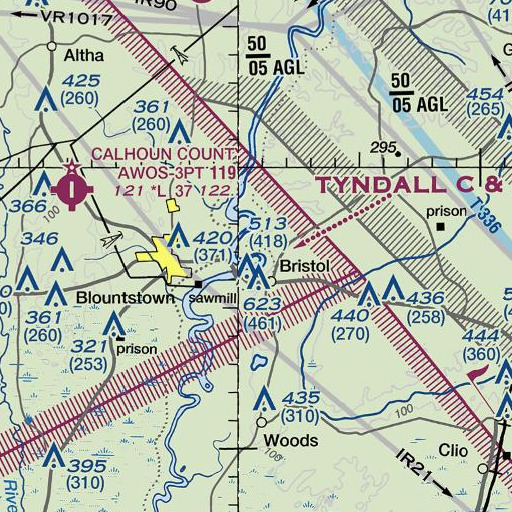 FAA VFR chart of Kelley Branch, FL