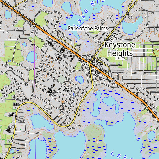 OpenTopoMap map of Keystone Lake, FL