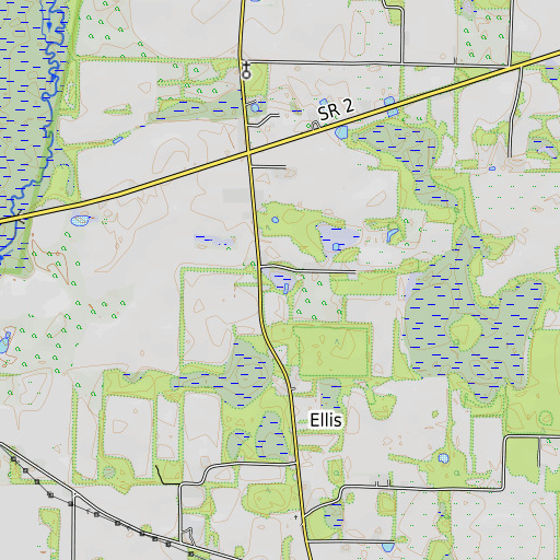 OpenTopoMap map of Knowles Pond, FL