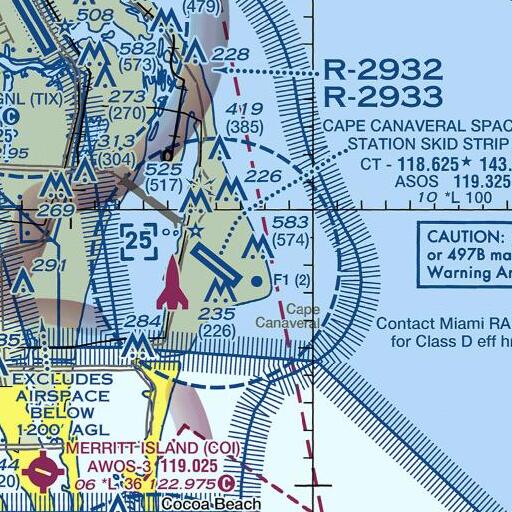 FAA VFR chart of Launch Complex 36A, FL