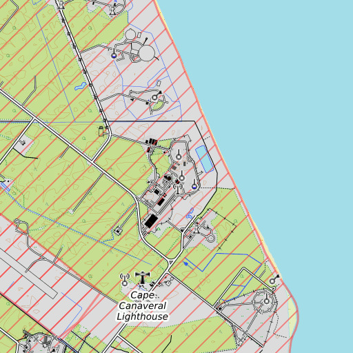 OpenTopoMap map of Launch Complex 36A, FL