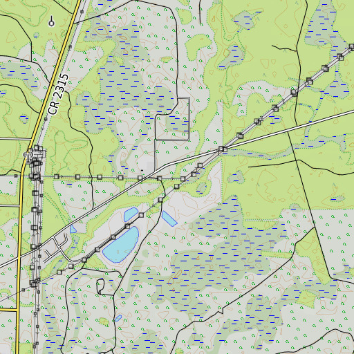 OpenTopoMap map of Lawton Branch, FL