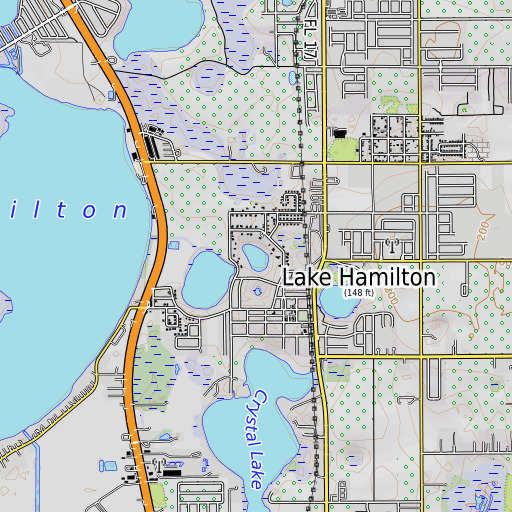 OpenTopoMap map of Lake Lee, FL