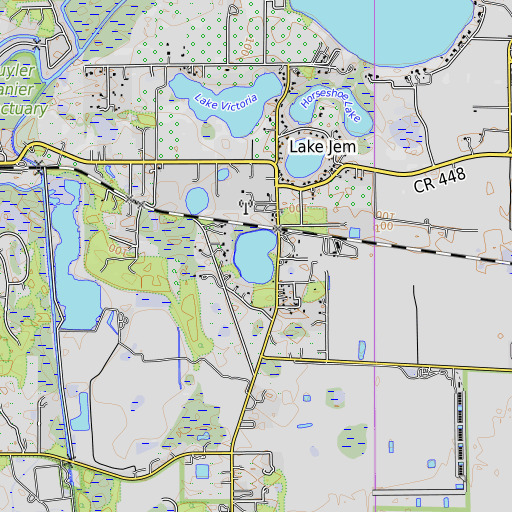 OpenTopoMap map of Lake Lena, FL