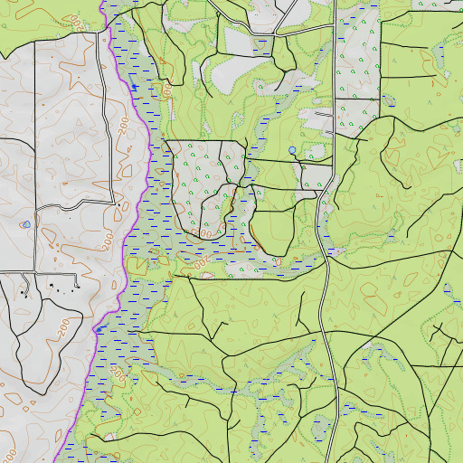 OpenTopoMap map of Long Hollow, FL