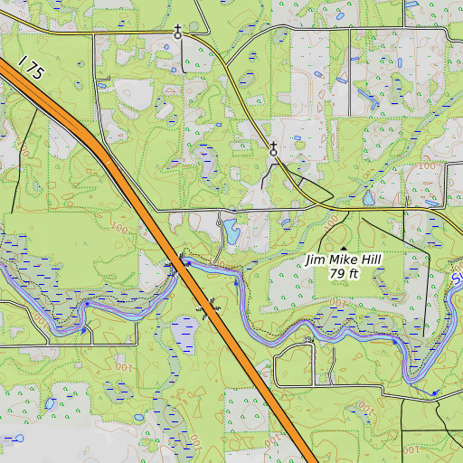 OpenTopoMap map of Louisa Pond, FL