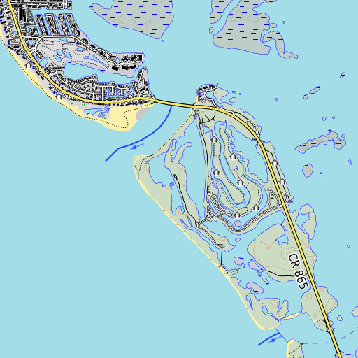 OpenTopoMap map of Lovers Key, FL