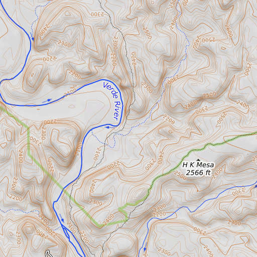OpenTopoMap map of Dry Wash, AZ