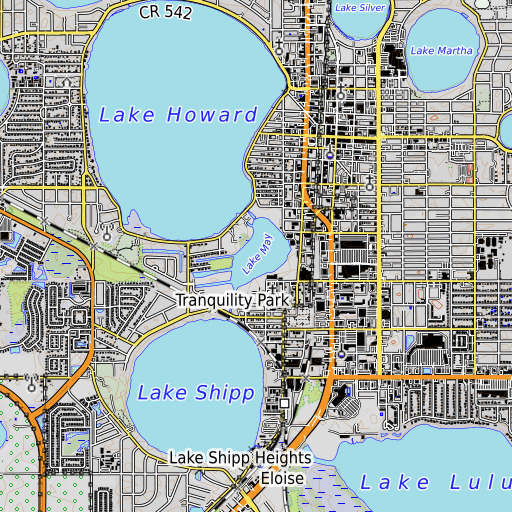 OpenTopoMap map of Lake May, FL