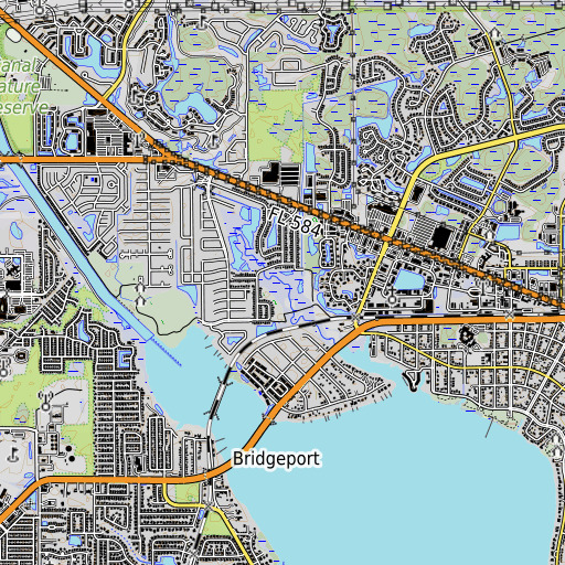 OpenTopoMap map of Moccasin, FL