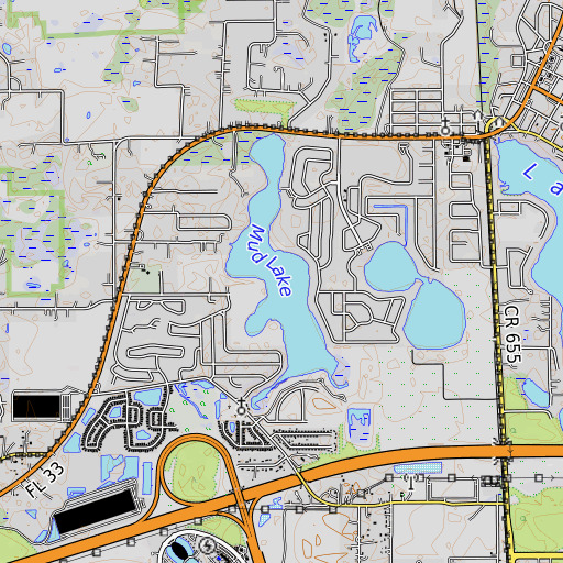 OpenTopoMap map of Mud Lake, FL