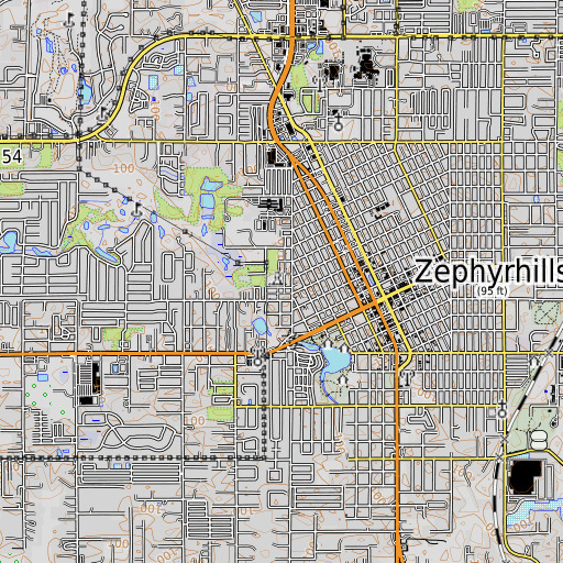 OpenTopoMap map of Oakside Cemetery, FL