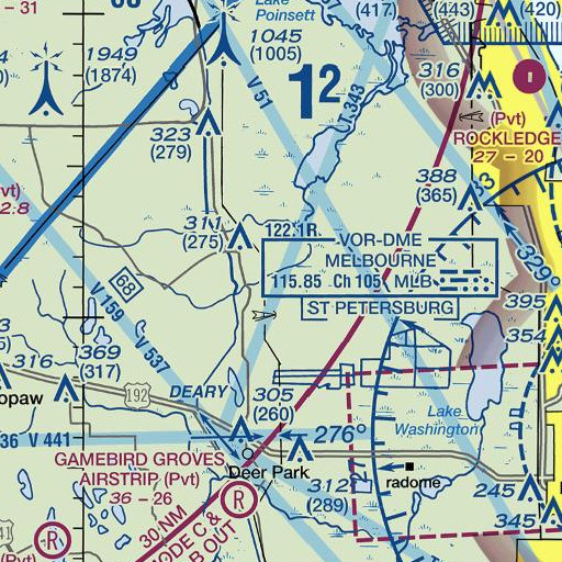 FAA VFR chart of Orlando Ranch, FL