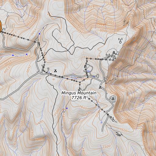OpenTopoMap map of Elks Well, AZ