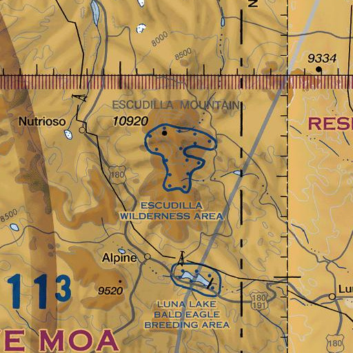 FAA VFR chart of Escudilla Mountain, AZ