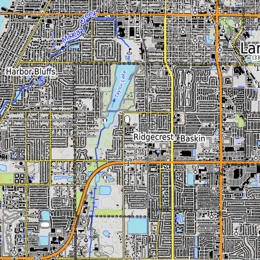 OpenTopoMap map of Ridgecrest Elementary School, FL