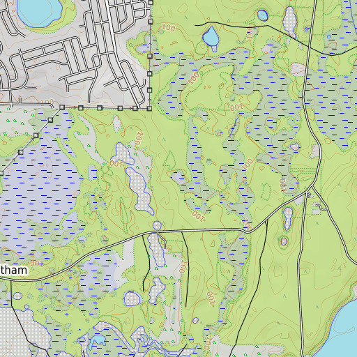 OpenTopoMap map of Riley Pond, FL