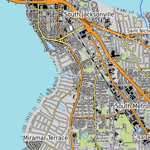 OpenTopoMap map of River Oaks Park, FL