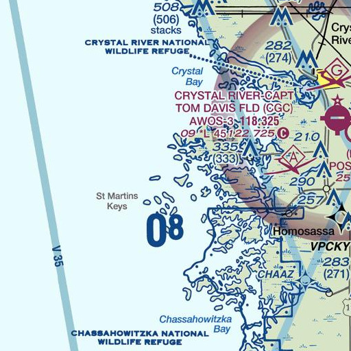 FAA VFR chart of Roach Key, FL