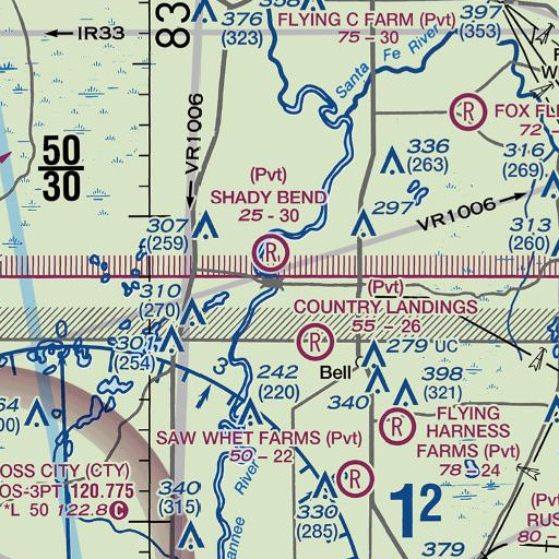 FAA VFR chart of Rock Bluff Spring, FL