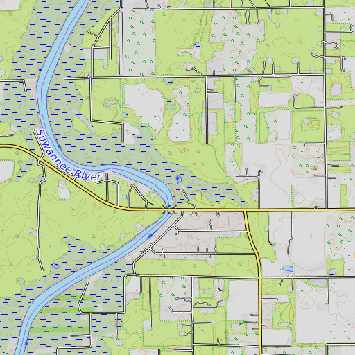 OpenTopoMap map of Rock Bluff Spring, FL