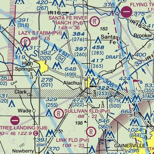 FAA VFR chart of Santa Fe High School, FL