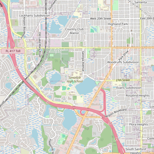 OpenStreetMap map of Seminole High School, FL