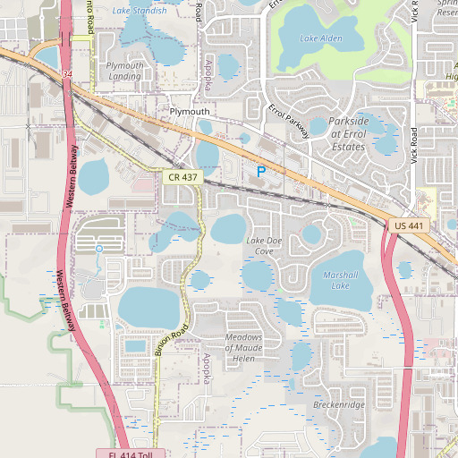 OpenStreetMap map of Sheppard Lake, FL