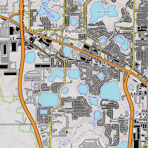 OpenTopoMap map of Sheppard Lake, FL
