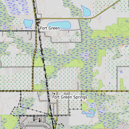 OpenTopoMap map of Shirttail Branch, FL