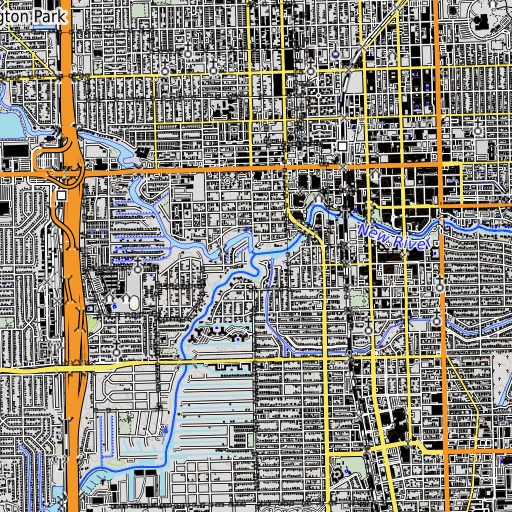 OpenTopoMap map of South Fork New River, FL
